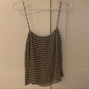 Reformation white and back checkered top — XS